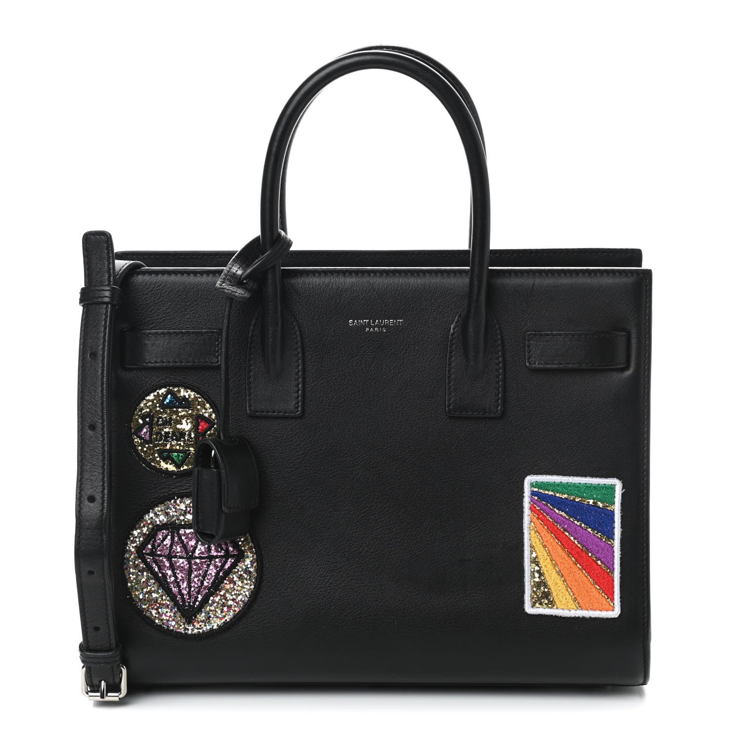 Saint Laurent Calfskin Patchwork Baby Sac De Jour Black Multi 1 of 10