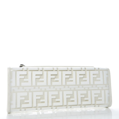 Fendi TPU FF Vitello Century Plexiglass Small Runaway Shopper Tote White 4 of 9