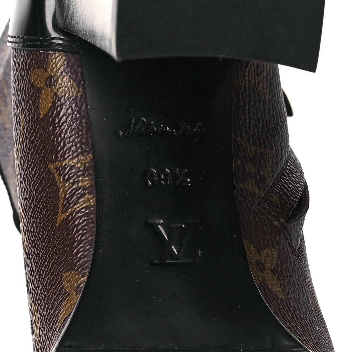 Patent Calfskin Monogram Star Trail Ankle Boots 39.5 Black