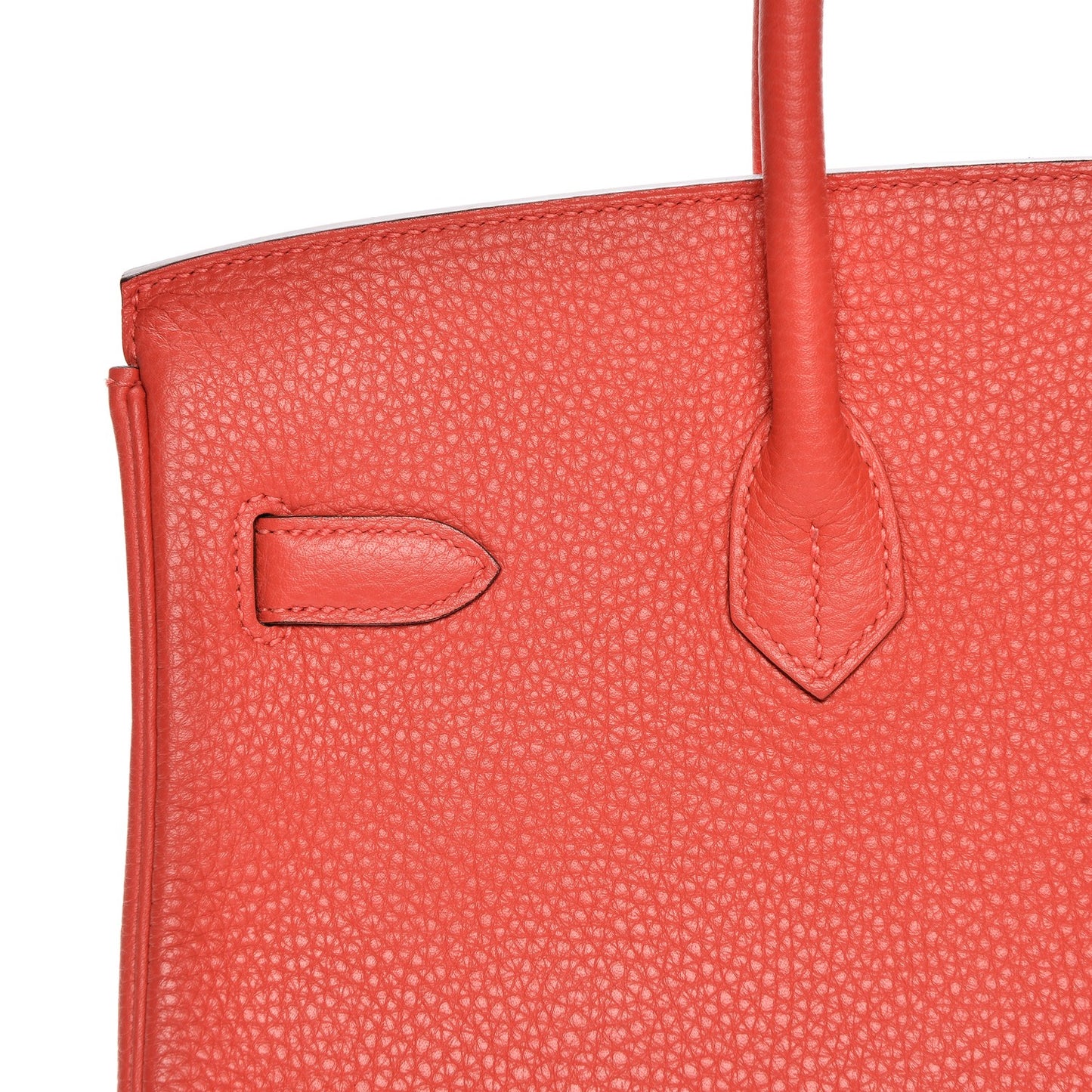 Taurillon Clemence Birkin 35 Rouge Pivoine
