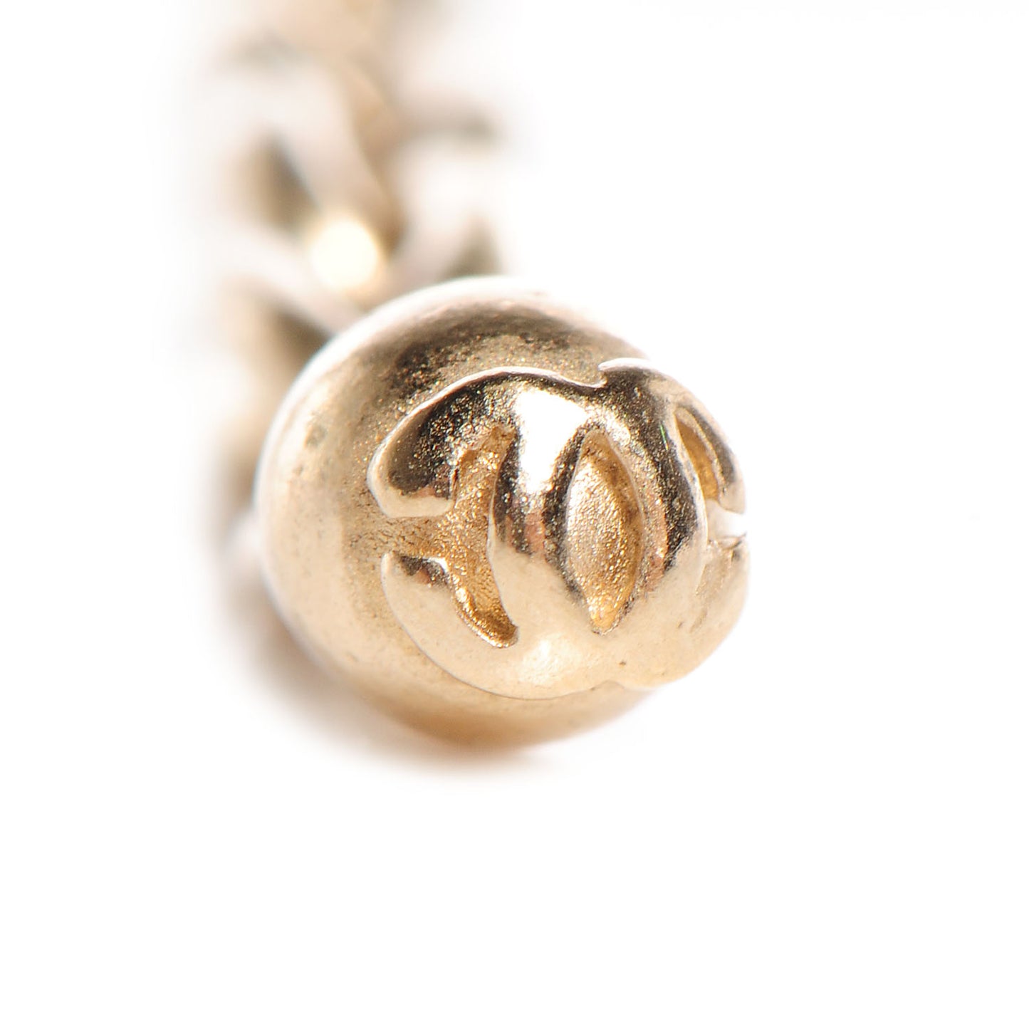 Hammered CC Key Chain Gold