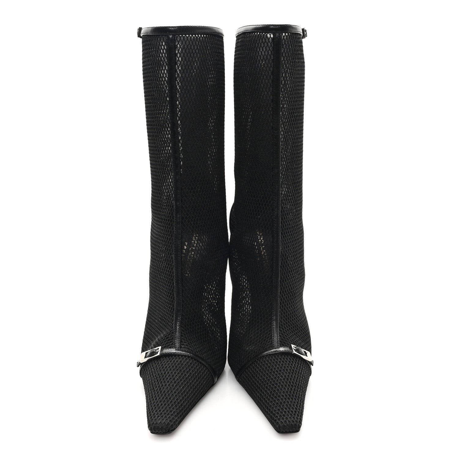 Saint Laurent Elba Applique Tulle Aston 115 Boots 37.5 Black 3 of 10