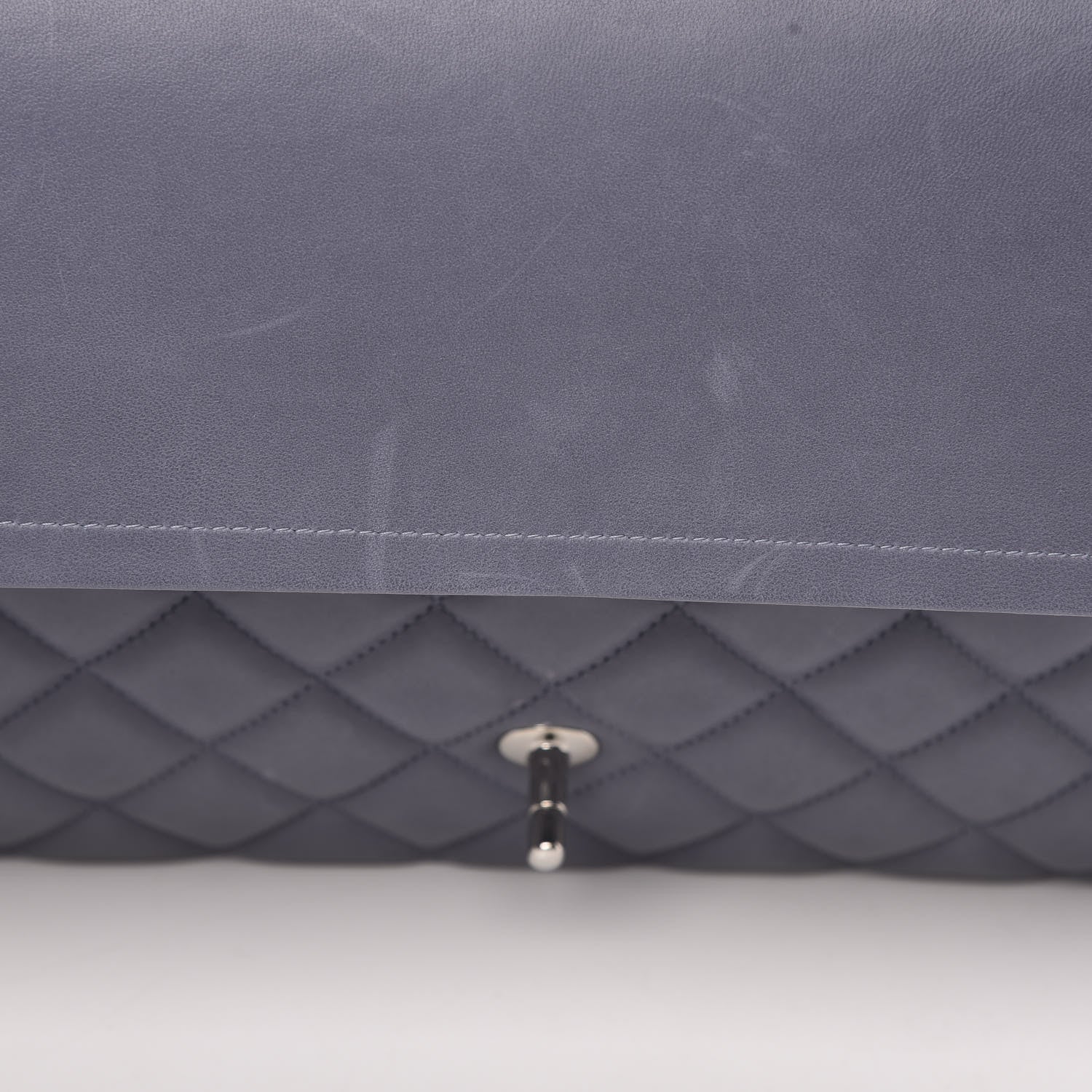 Chanel Lambskin Quilted Maxi Double Flap Light Blue 13 of 15
