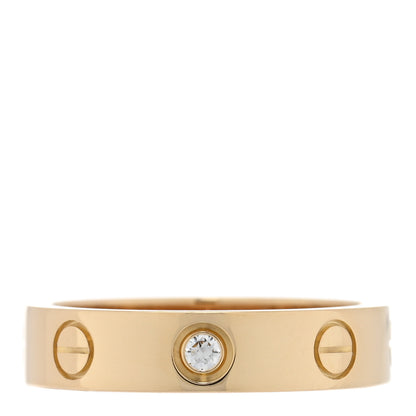 Cartier 18K Yellow Gold Diamond 4mm LOVE Wedding Band Ring 48 4.5 1 of 4