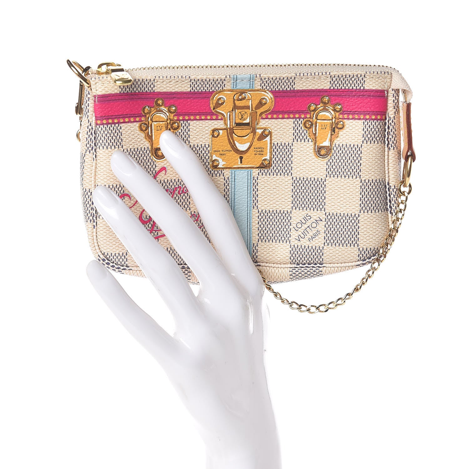Louis Vuitton Damier Azur Summer Trunks Newport Beach Mini Pochette Accessories 2 of 8