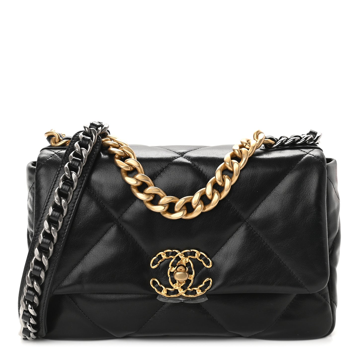 Lambskin Quilted Medium Chanel 19 Flap Black