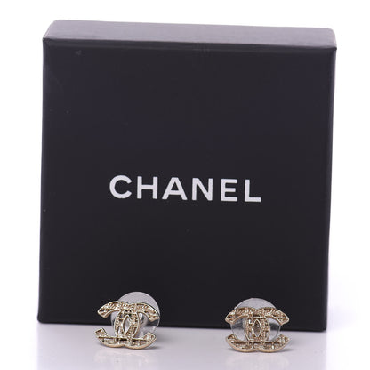 Chanel Tweed Effect CC Earrings Gold 4 of 4
