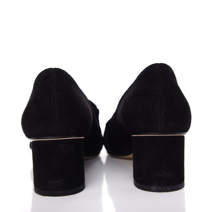 Gucci Kid Scamosciato Pearly GG Marmont Fringe 50mm Loafer Pumps 36 Black 7 of 12