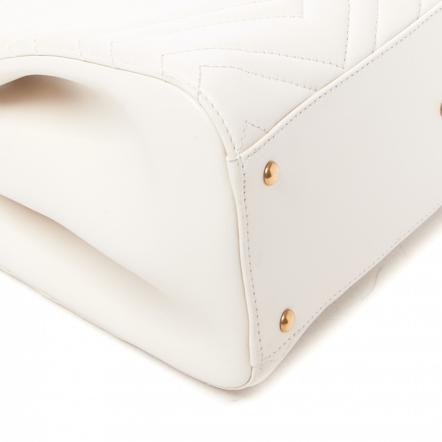 Gucci Calfskin Matelasse Small GG Marmont Tote White 5 of 9
