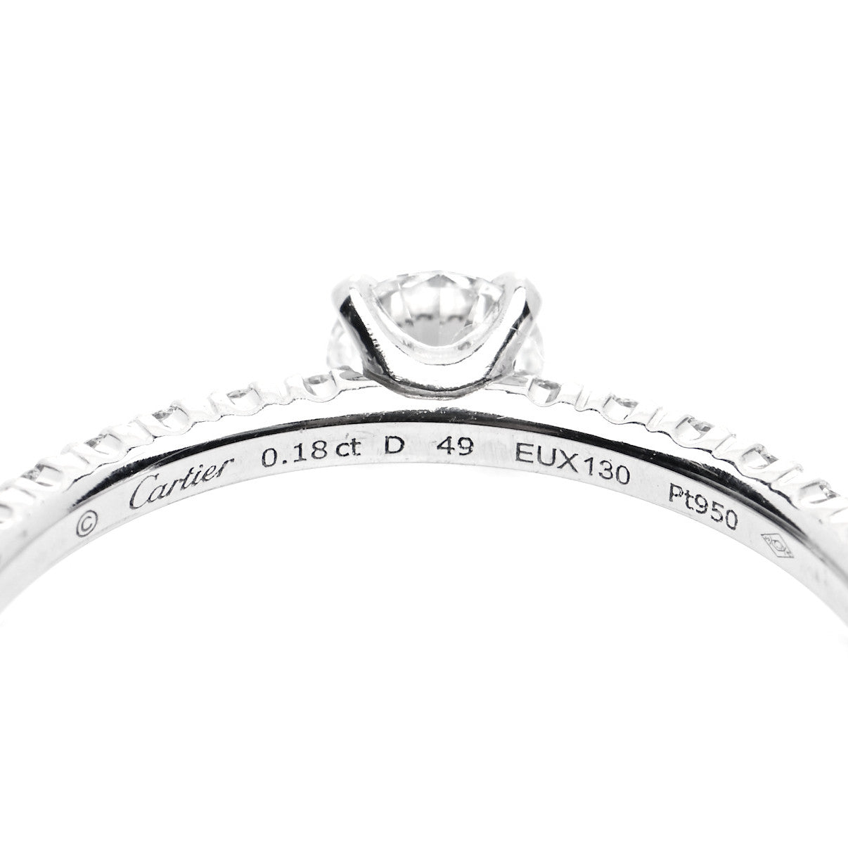 Platinum Diamond .18ct Etincelle De Cartier Solitaire Engagement Ring 49 4.75