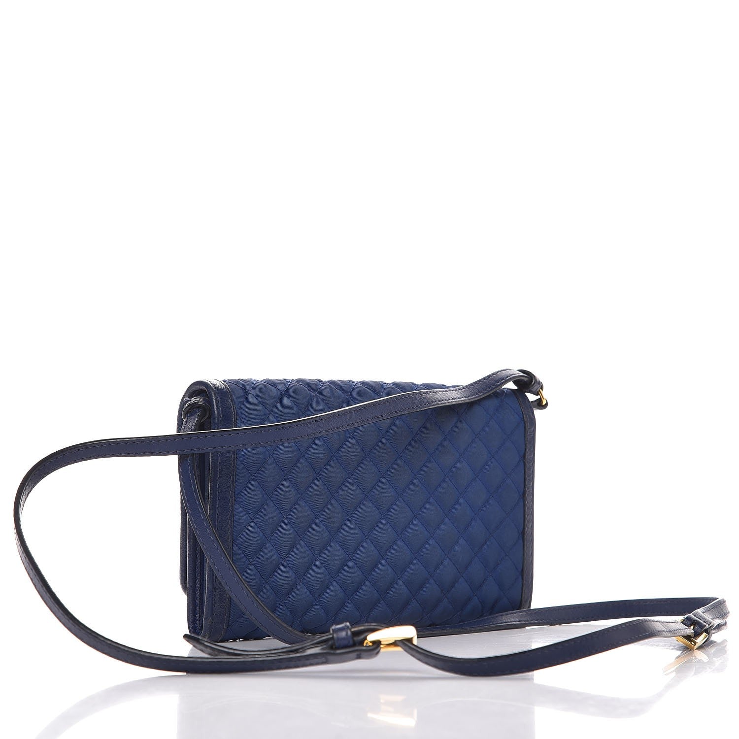Prada Tessuto Quilted Mini Crossbody Wallet Bleuette 3 of 12