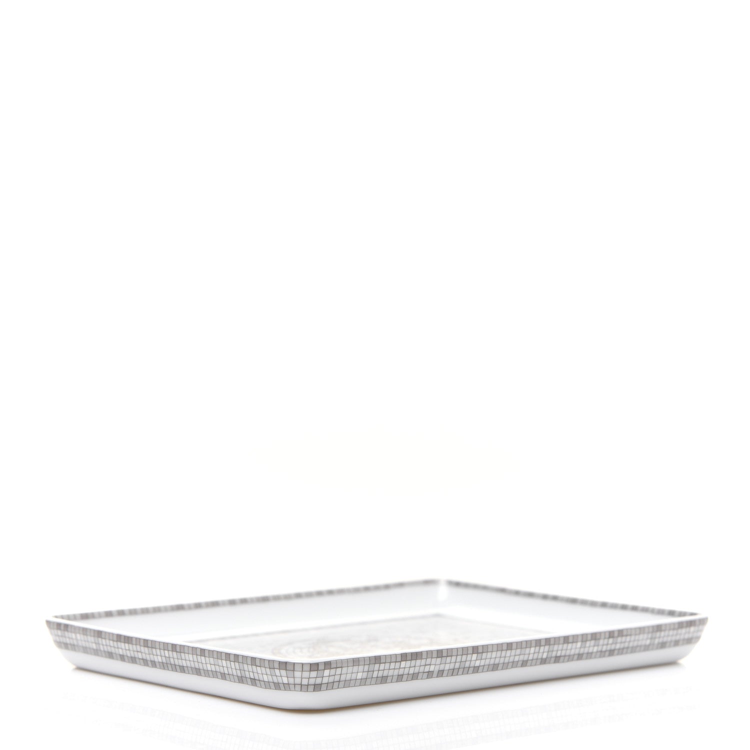 Hermes Porcelain Mosaique Au 24 Sushi Plate Platine 6 of 7