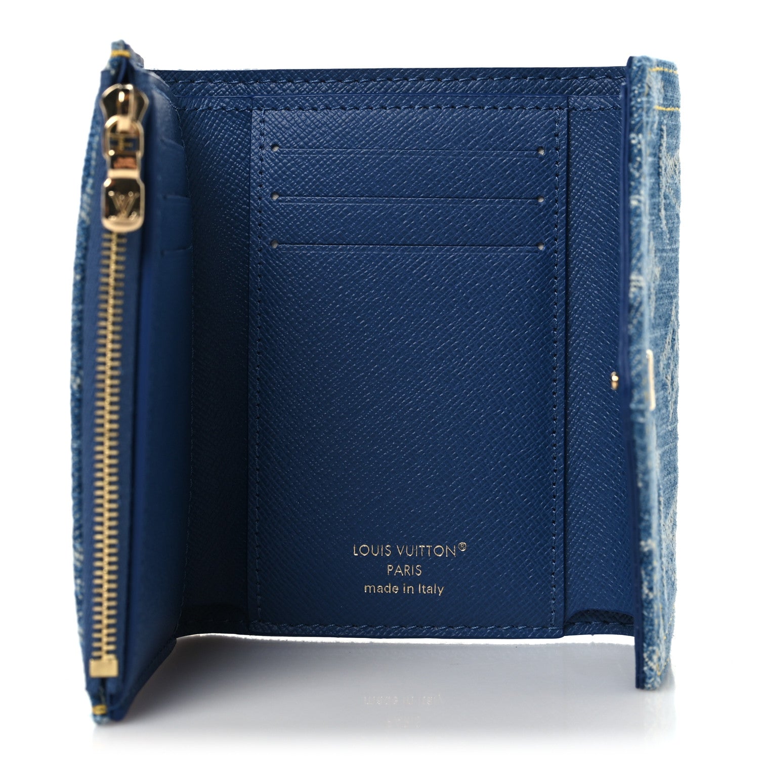 Louis Vuitton Denim Monogram Jacquard Victorine Wallet Blue