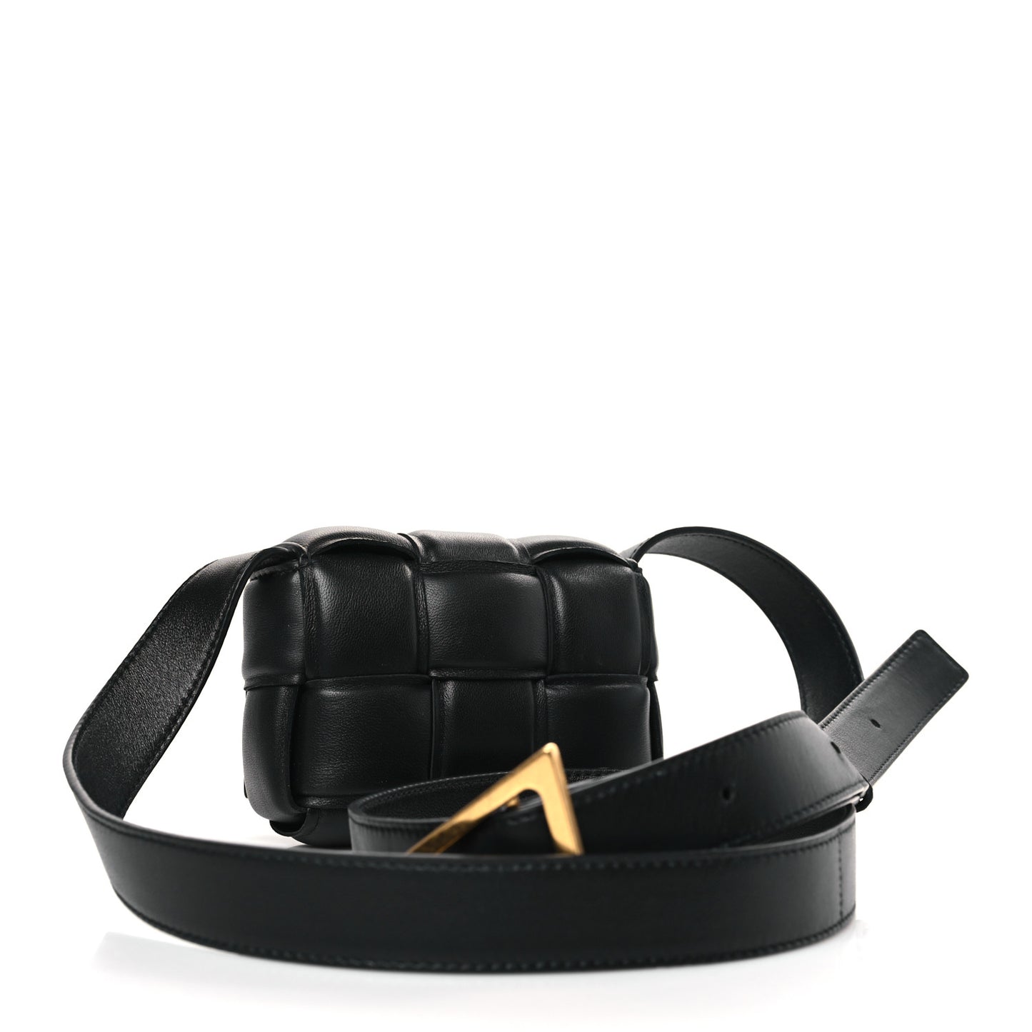 Lambskin Maxi Intreccio Padded Candy Cassette Crossbody Bag Black