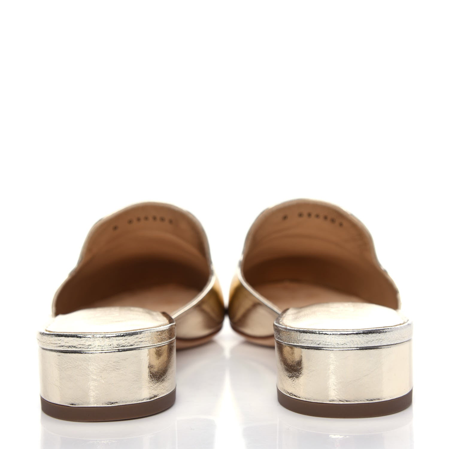 Chanel Metallic Sheepskin Mules 36 Gold 7 of 11