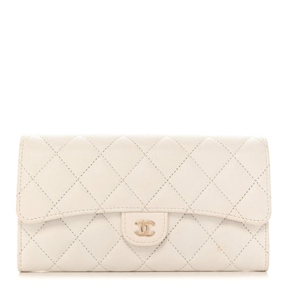 Chanel Caviar Quilted Large Flap Wallet White 1 of 12