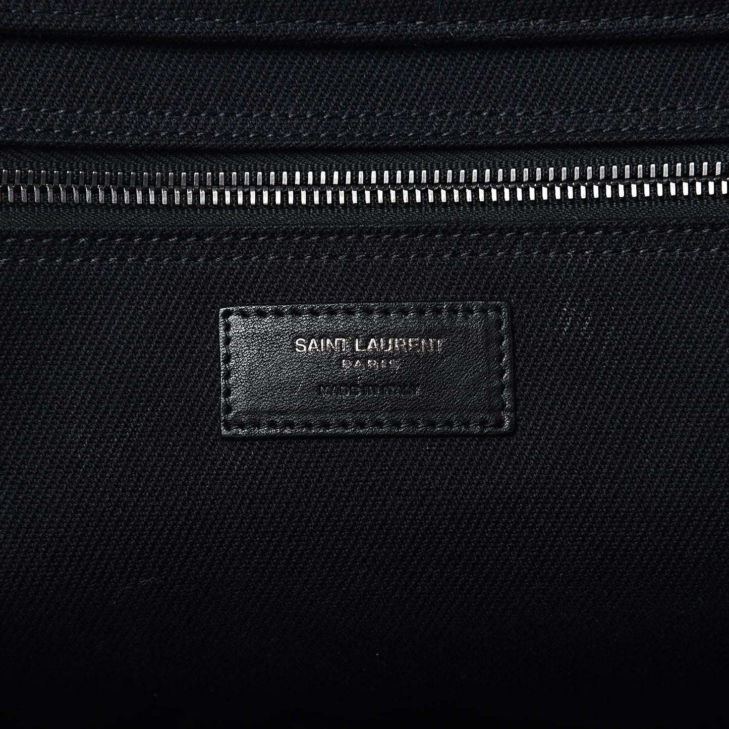 Linen Calfskin Rive Gauche Tote Black
