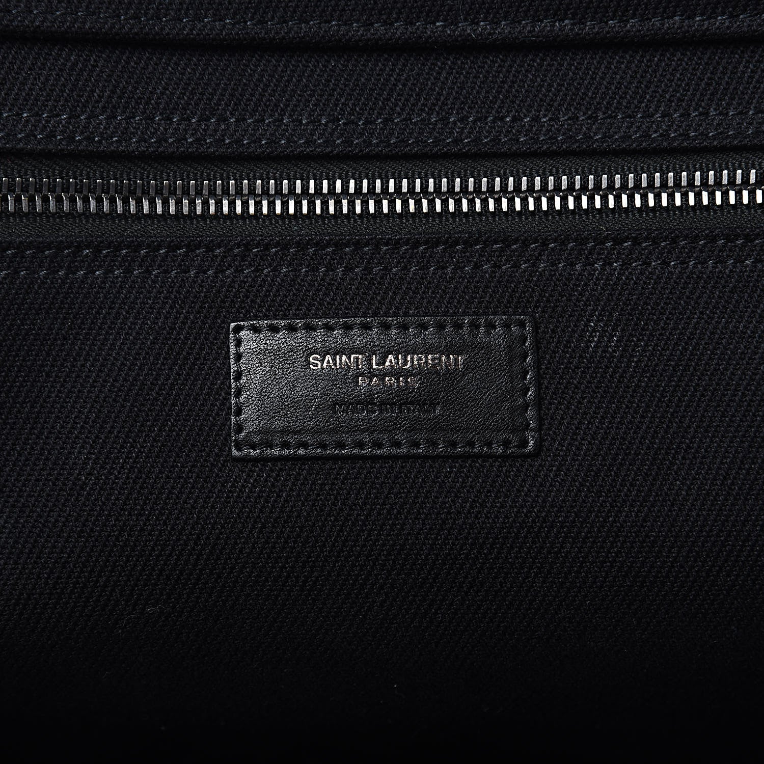 Saint Laurent Linen Calfskin Rive Gauche Tote Black 6 of 8
