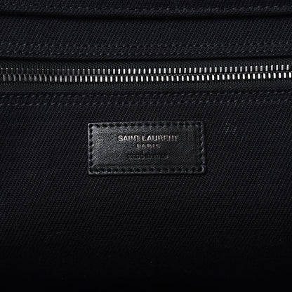 Saint Laurent Linen Calfskin Rive Gauche Tote Black 6 of 8