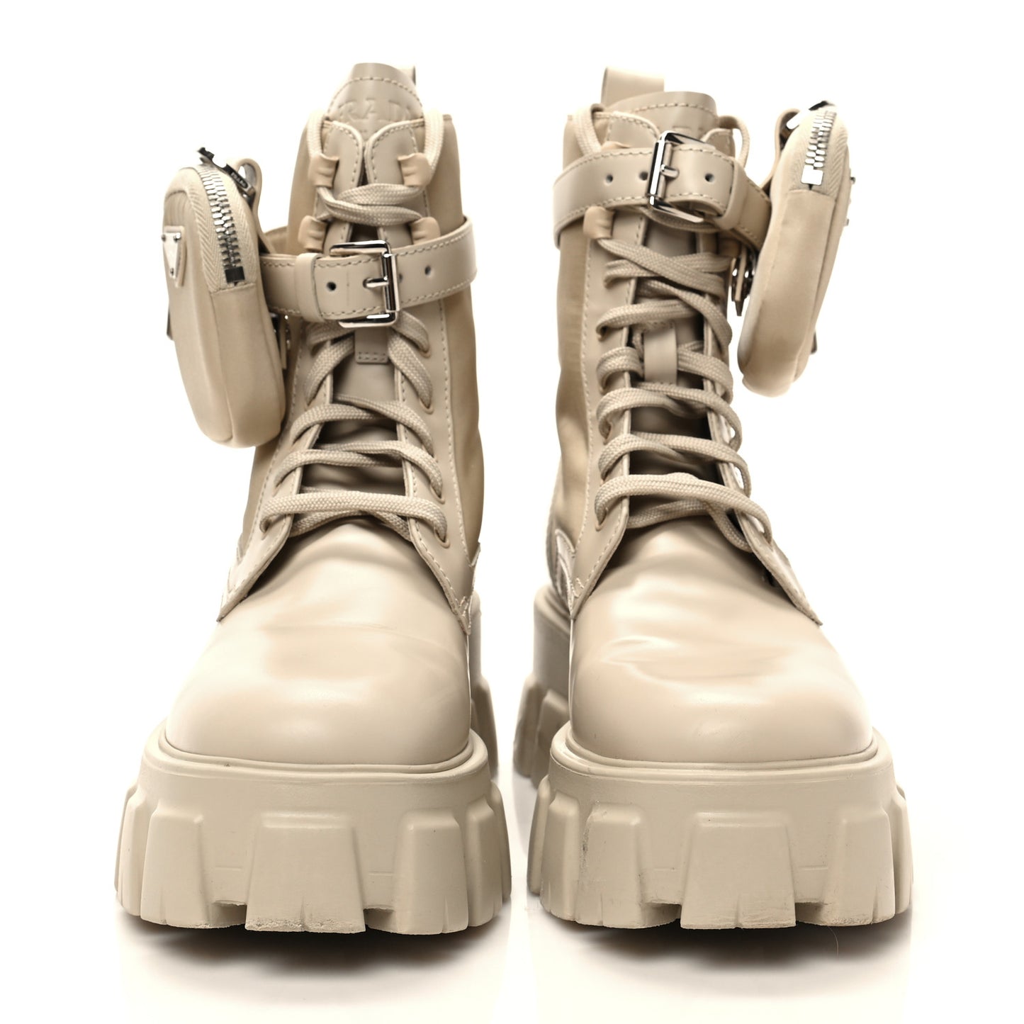 Spazzolato Rois Re-Nylon Metal Triangle Logo Monolith Pouch Pocket 55mm Boots 38.5 Deserto