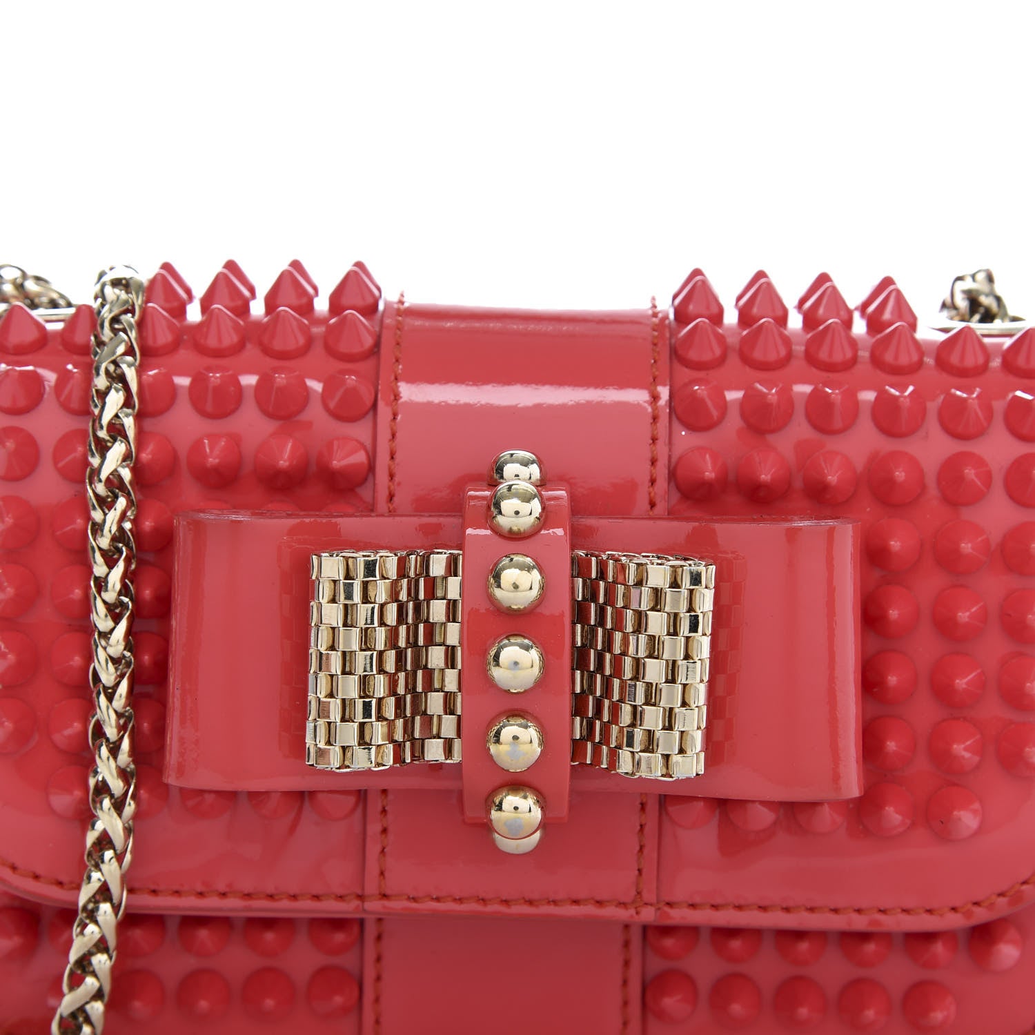 Christian Louboutin Patent Spiked Sweety Charity Crossbody Bag Framboise 9 of 11