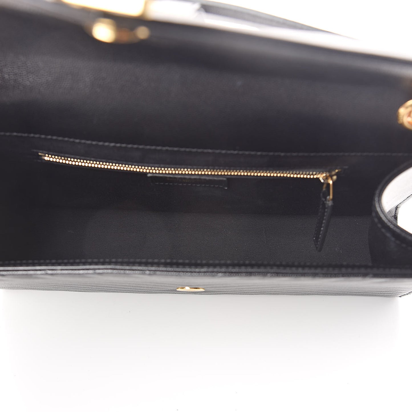 Grain De Poudre Matelasse Chevron Large Monogram Satchel Black