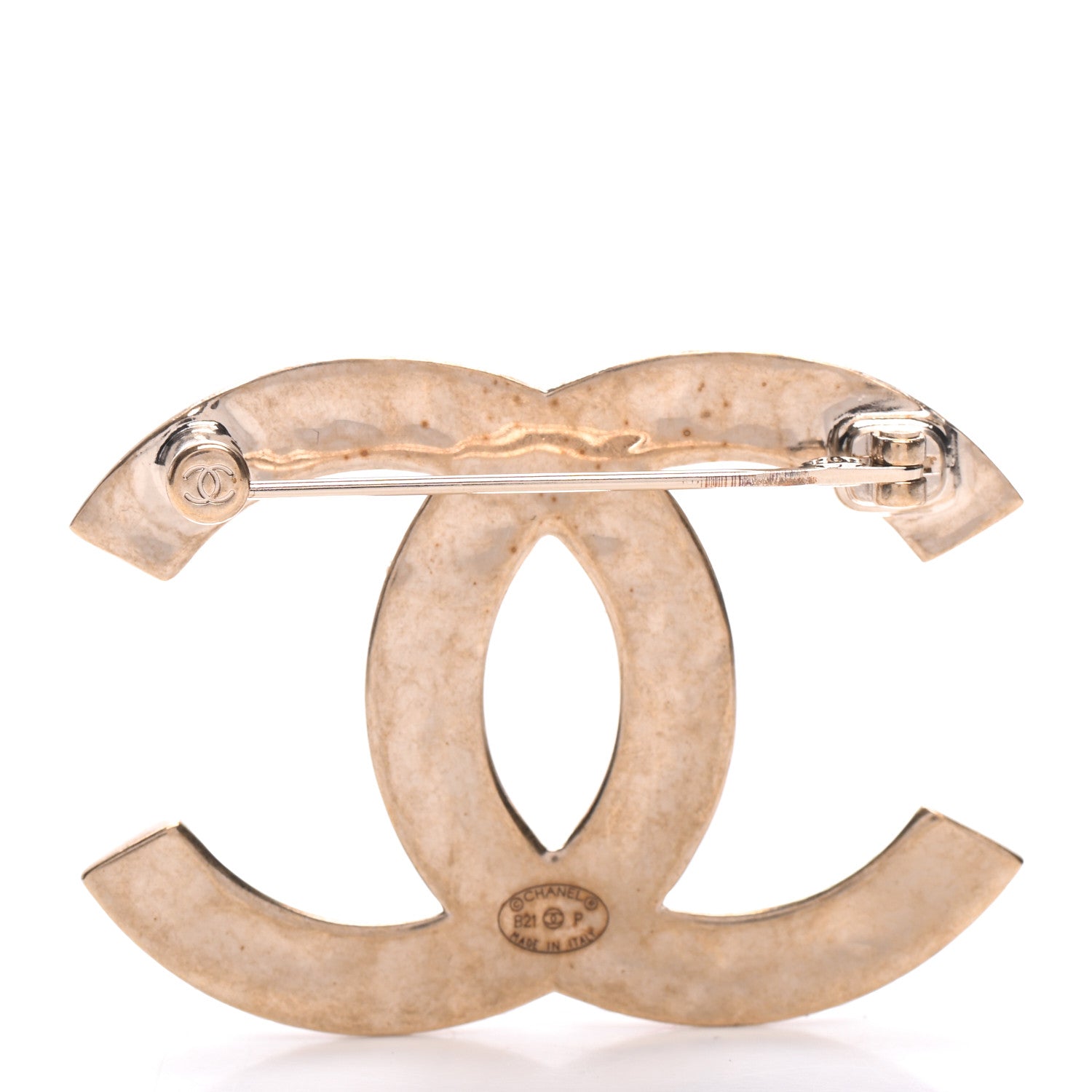 Chanel Metal CC Diamond Quilted Brooch Light Gold 3 of 6