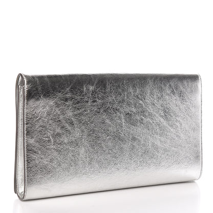 Saint Laurent Metallic Calfskin Monogram Large Belle De Jour Clutch Silver 3 of 9