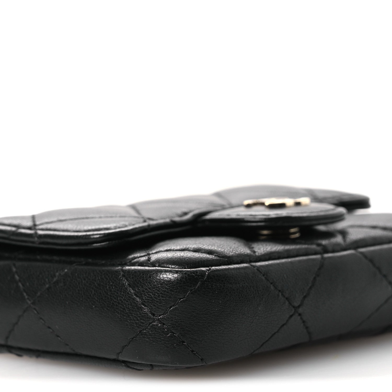 Chanel Lambskin Quilted Mini Chain Belt Bag Black 10 of 11