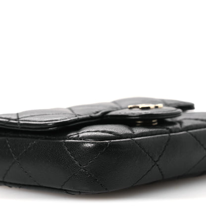 Chanel Lambskin Quilted Mini Chain Belt Bag Black 10 of 11