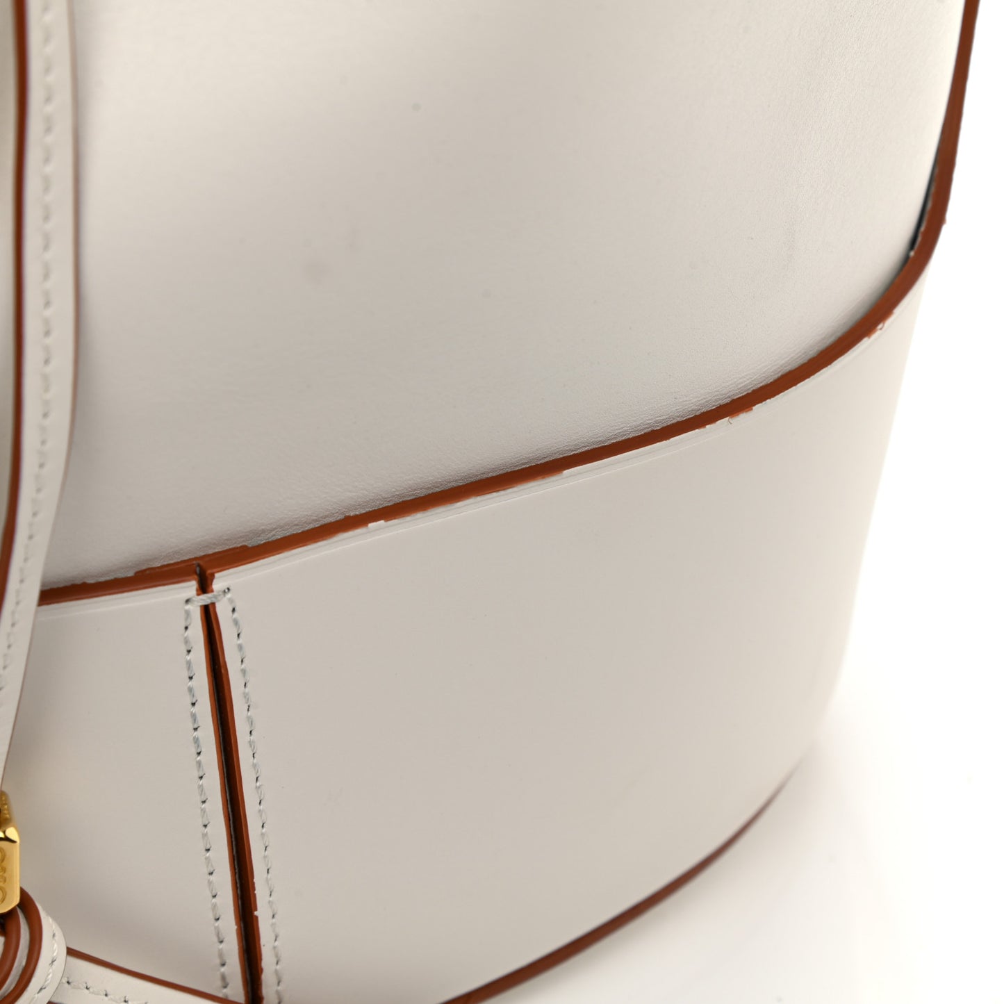 Calfskin Small Balloon Bucket Bag Soft White