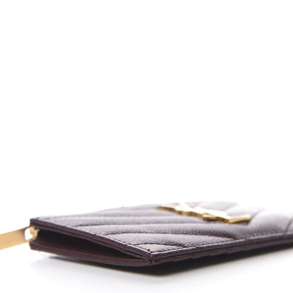 Saint Laurent Monogram Grain de Poudre 5 Fragments Zip Pouch Card Holder Rouge Legion 6 of 11