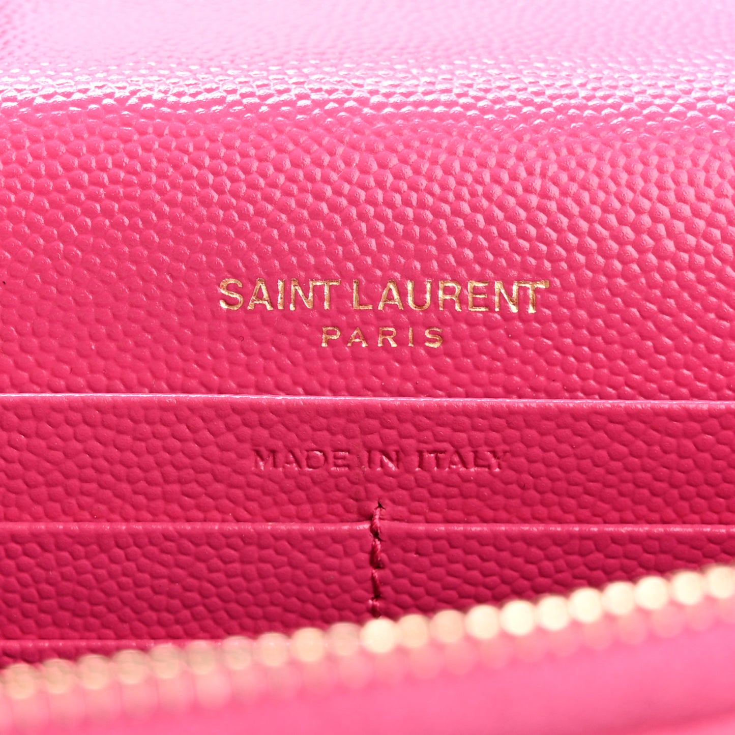 Grain De Poudre Matelasse Chevron Monogram Envelope Chain Wallet Fresh Fuchsia