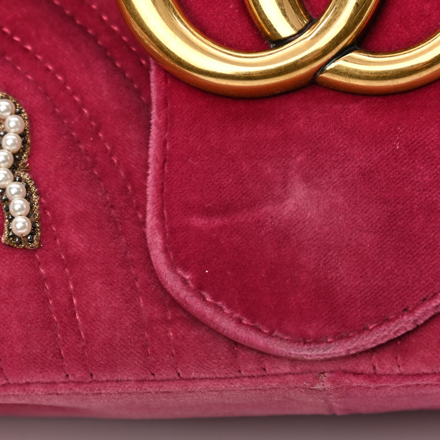 Velvet Matelasse Blind for Love Embroidered Medium GG Marmont Shoulder Bag Light Raspberry Rose Multicolor