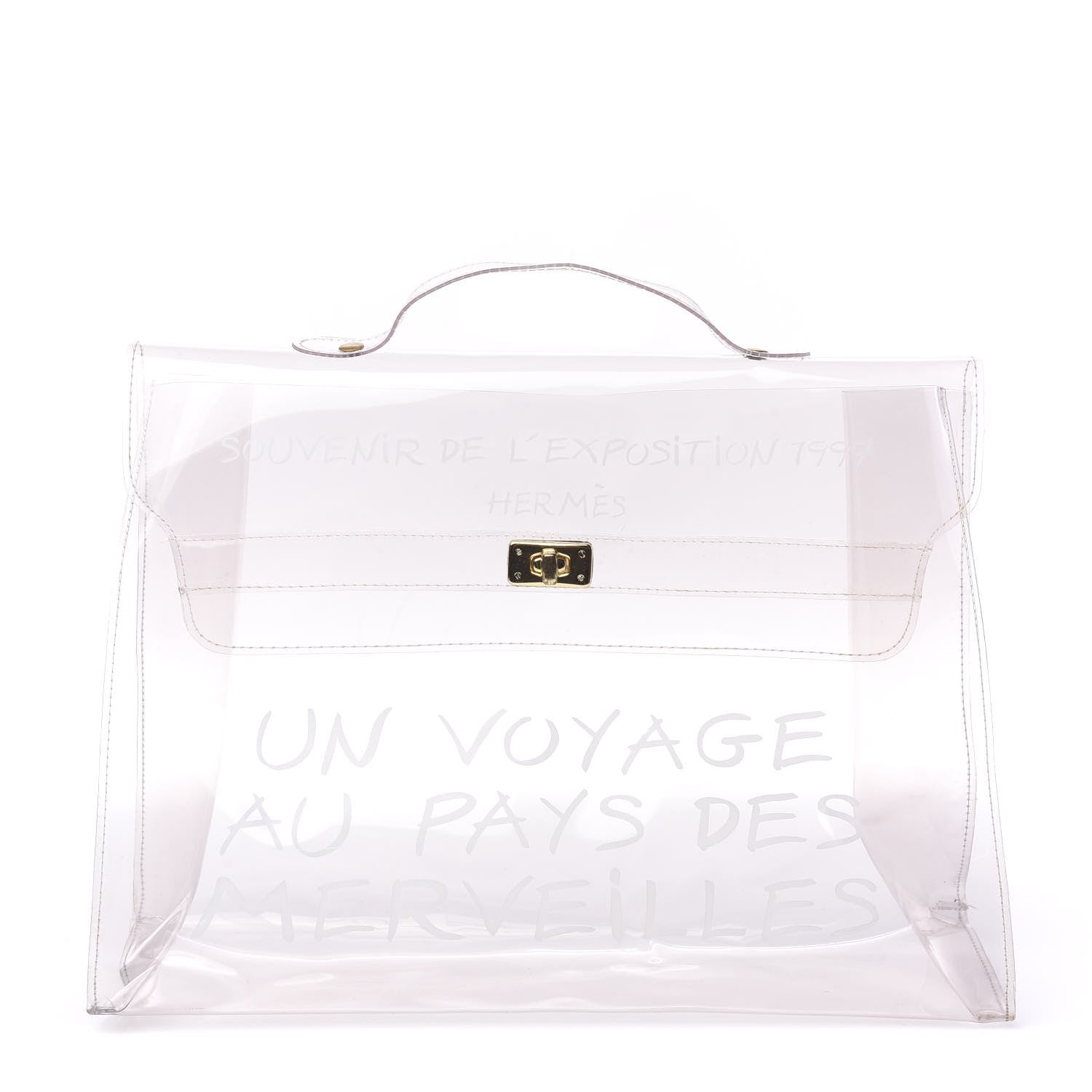 Hermes Vinyl Souvenir De L'Exposition Kelly Transparent 1 of 9