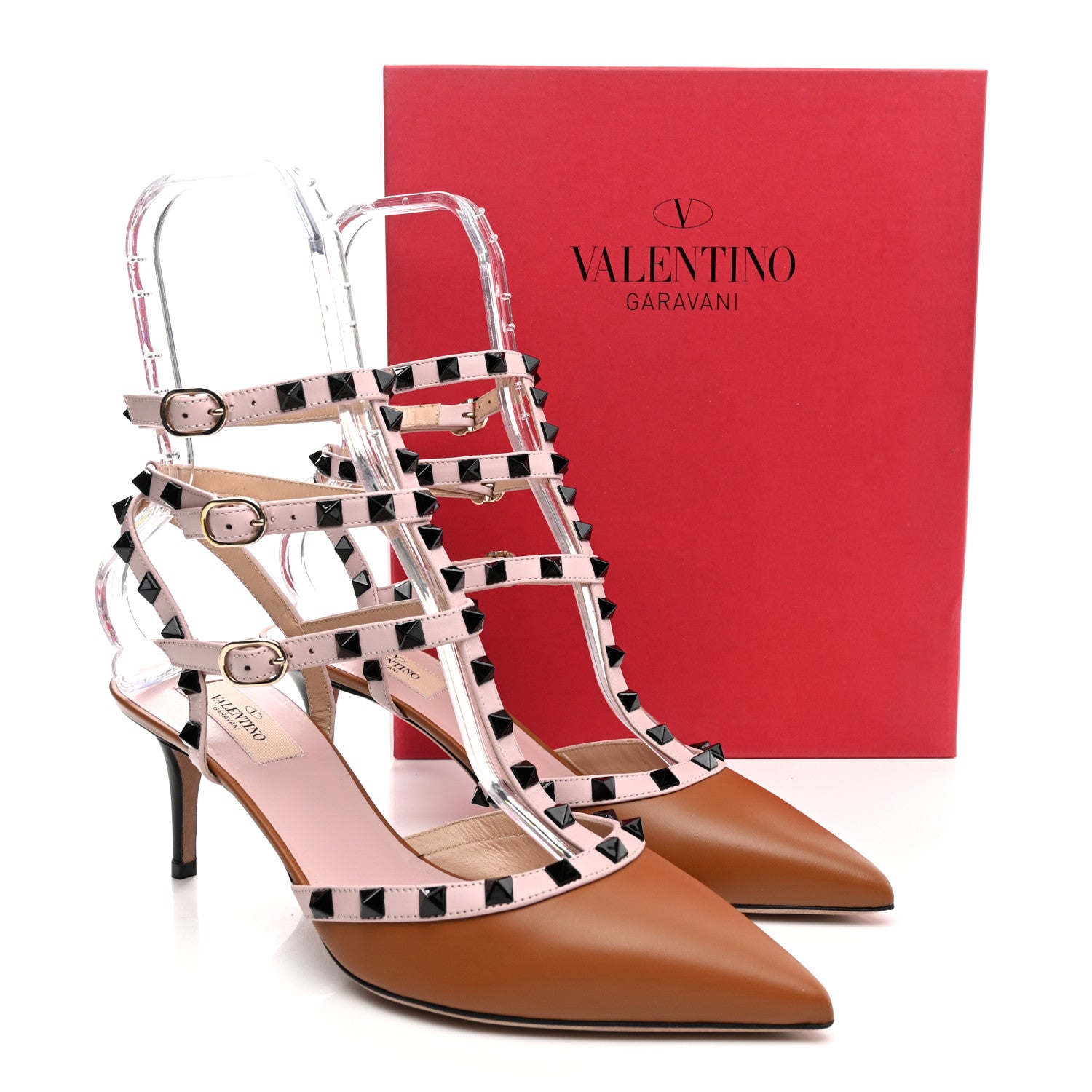Valentino Garavani Nappa Rockstud Ankle Strap 65mm Pumps 40 Black Light Cuir 12 of 12
