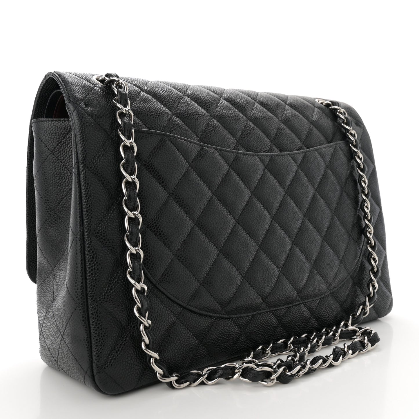 Caviar Quilted Maxi Double Flap Black