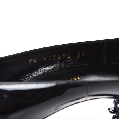 Saint Laurent Patent Opyum Appelle Moi Ankle Strap Pump 38 Black 8 of 9
