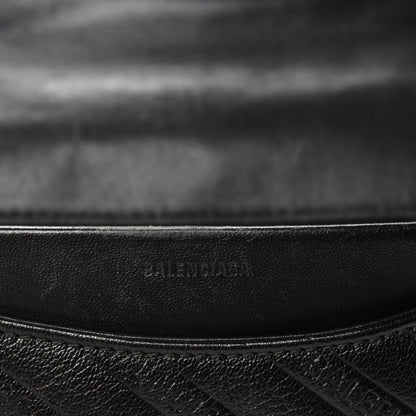 Balenciaga Shiny Goatksin Logo Embossed Monochrome M BB Round Shoulder Bag Black 10 of 11