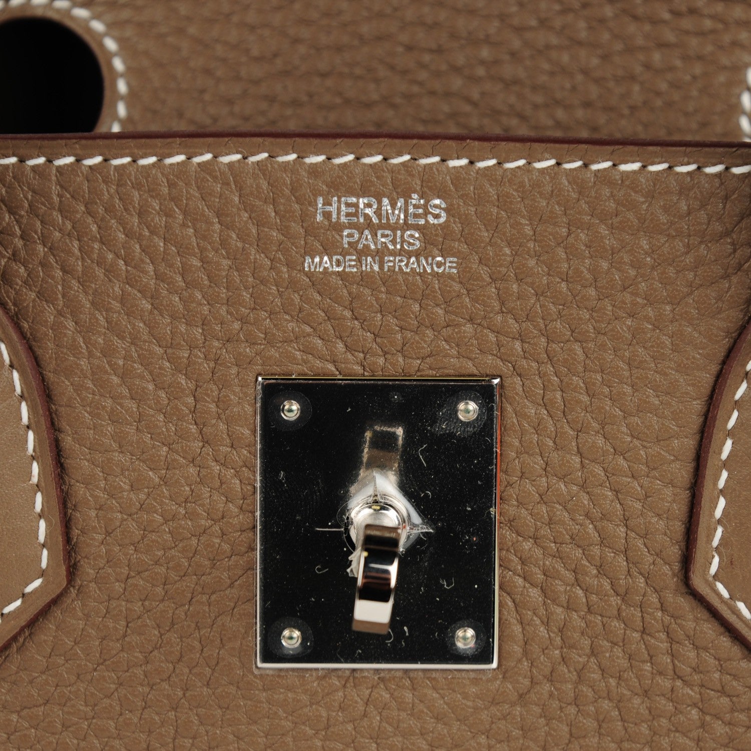 Hermes Taurillon Clemence Birkin 30 Etoupe 13 of 23
