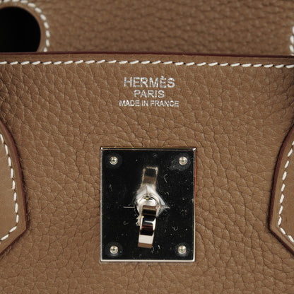 Hermes Taurillon Clemence Birkin 30 Etoupe 13 of 23