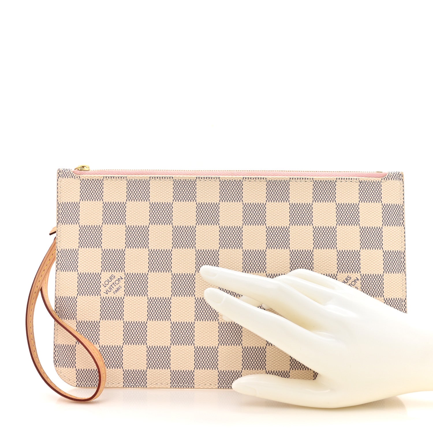 Louis Vuitton Damier Azur Neverfull MM GM Pochette Rose Ballerine 2 of 8