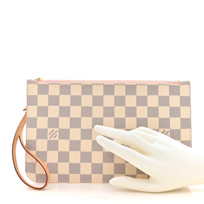 Louis Vuitton Damier Azur Neverfull MM GM Pochette Rose Ballerine 2 of 8