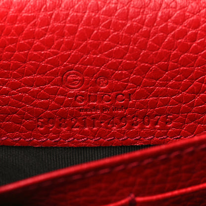 Gucci Pebbled Calfskin Soho Wallet on Chain Tabasco Red 6 of 10