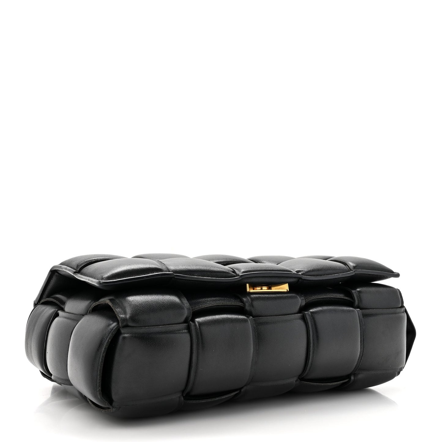 Nappa Maxi Intreccio Padded Cassette Crossbody Bag Black