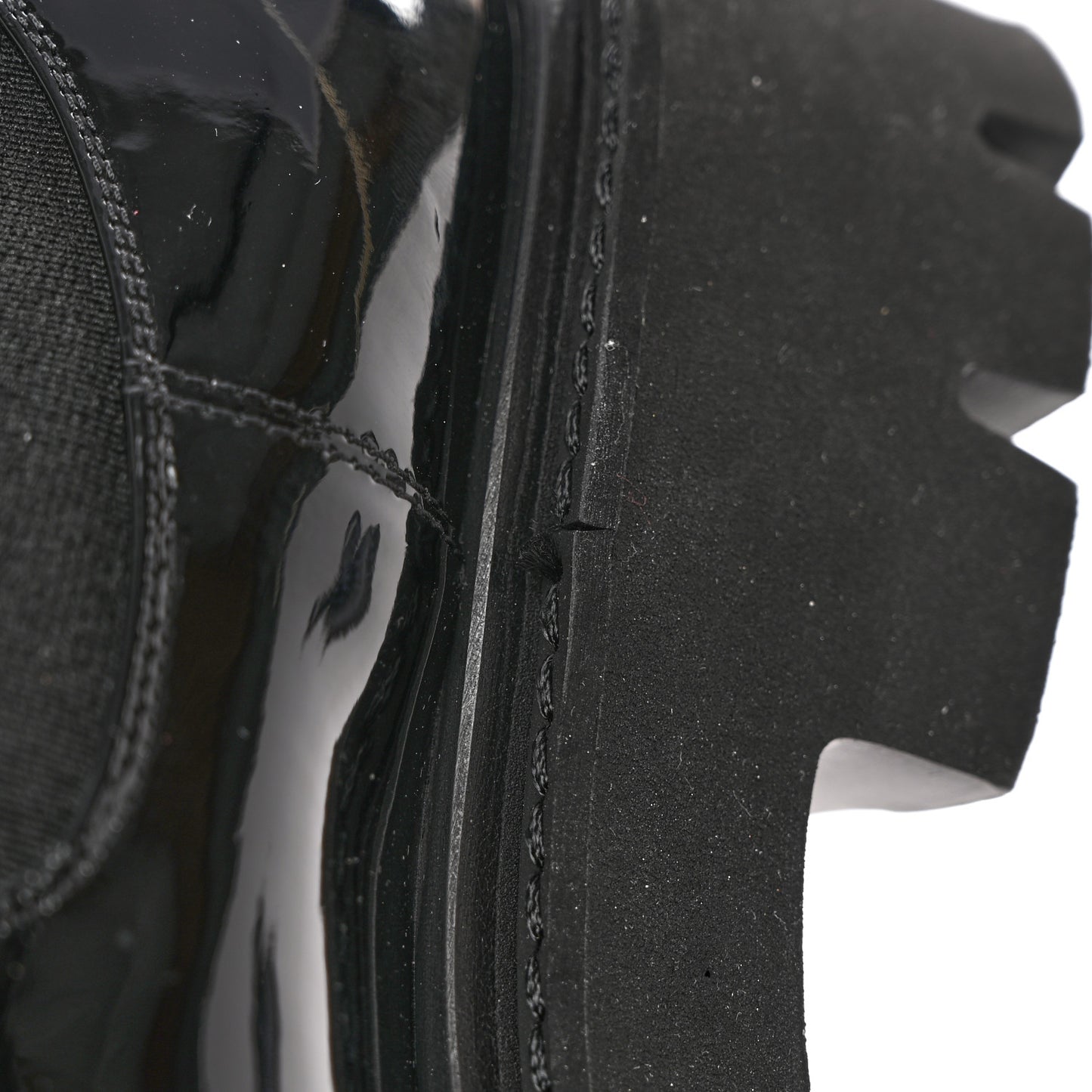 Patent Cap Toe Short Boots 37 Black
