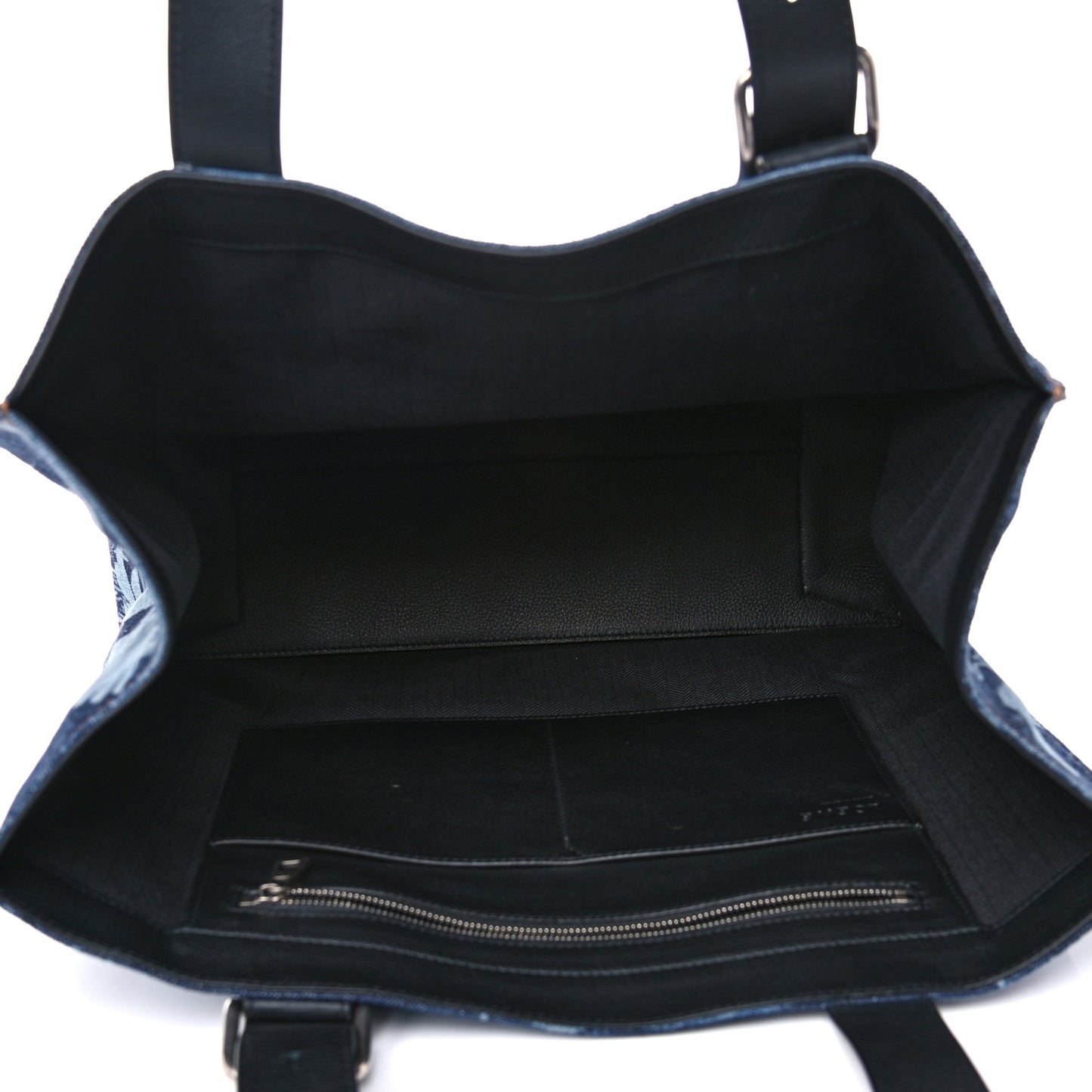 Denim Calfskin Buckle Tiles Tote Indigo