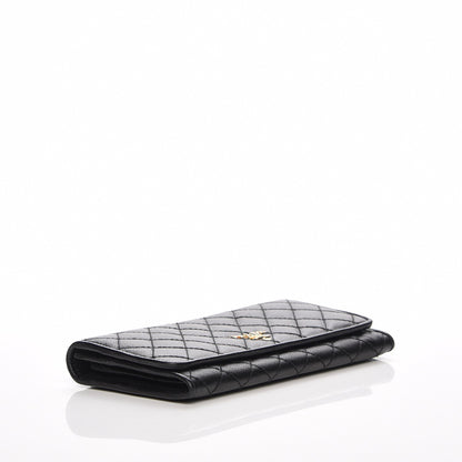 Prada Saffiano Metal Quilted Continental Flap Wallet Nero Black 4 of 9