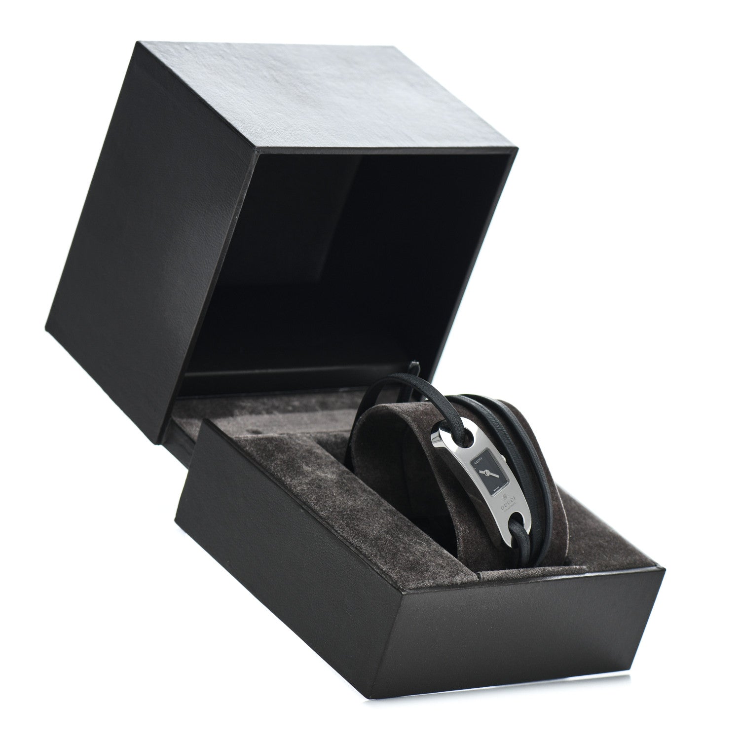 Gucci Stainless Steel Calfskin 14mm 6100L Wrap Quartz Watch Black 5 of 5