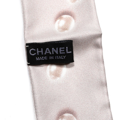 Chanel Silk Pearl CC Slim Bandeau Scarf Ivory 3 of 4